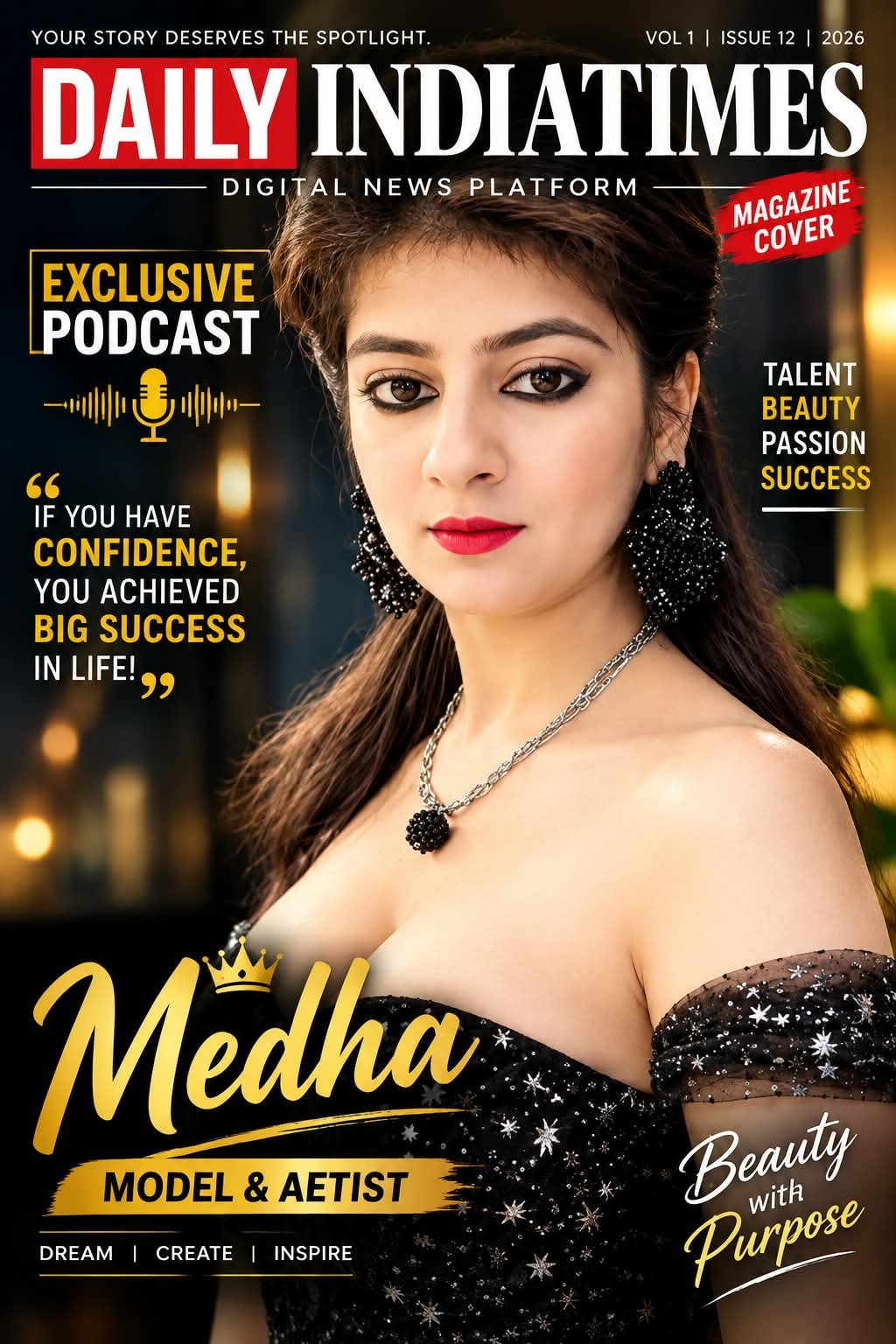 EXCLUSIVE PODCAST WITH TOP MODEL & ARTIST" MEDHA": मॉडलिंग और फैशन इंडस्ट्री में सफलता के लिए खुद के प्रति आत्मविश्वास और मजबूत इरादा जरूरी.. SUCCESS खुद बड़े अवसर देती है