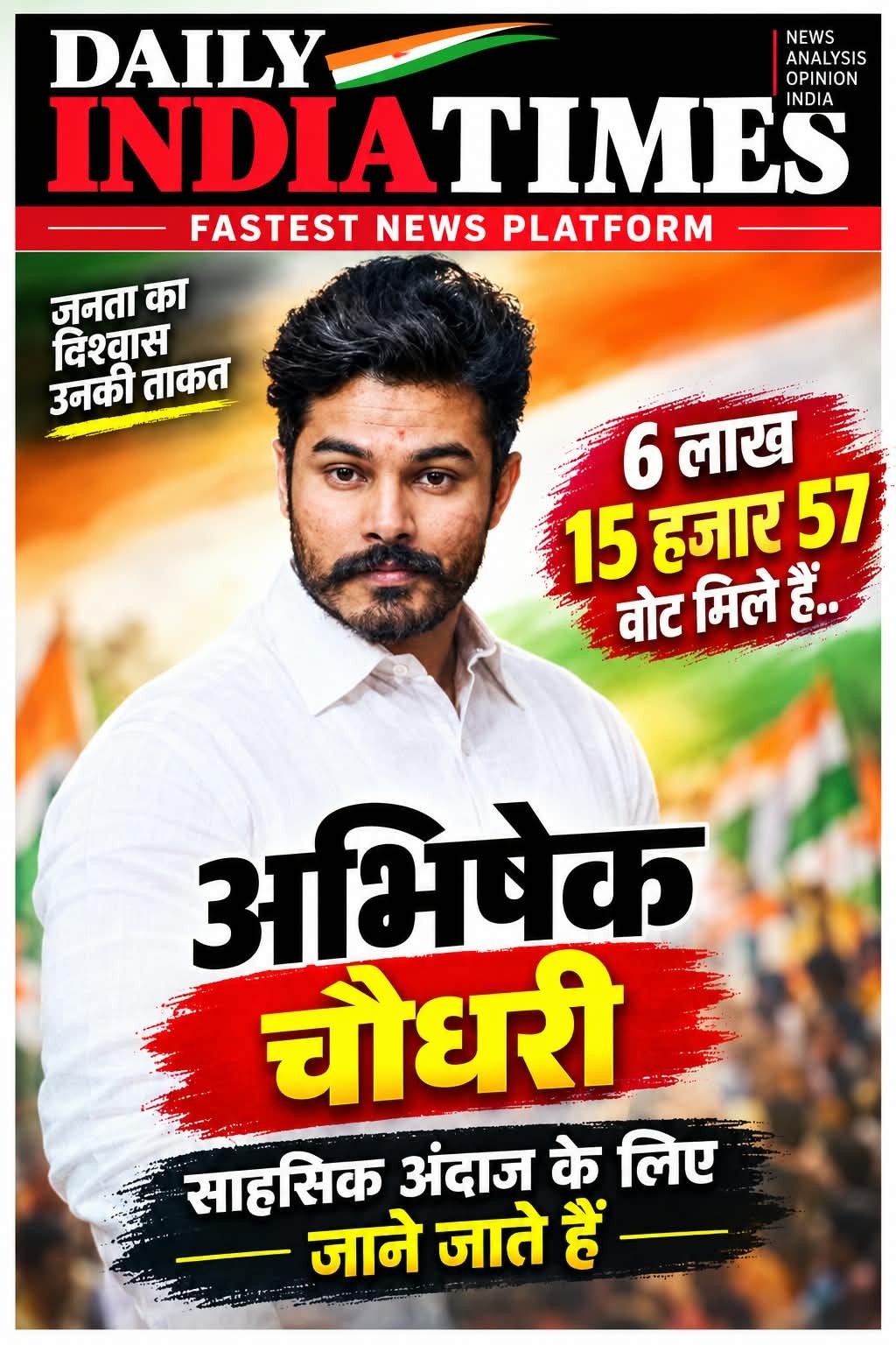 Rajasthan News:राजस्थान यूथ कांग्रेस का रिजल्ट जारी, अभिषेक चौधरी होंगे राजस्थान यूथ कांग्रेस के नए अध्यक्ष, 6 लाख 15 हजार 57 वोट मिले हैं.