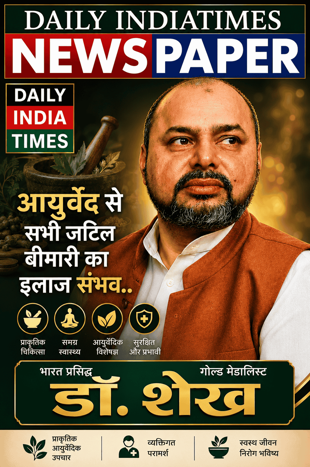 आयुर्वेदिक इलाज से सभी जटिल बीमारियों  का निदान संभव, SEX , मोटापा, डायबिटीज या नशा सभी बीमारियों का गारंटीड इलाज: DR. SHEIKH
